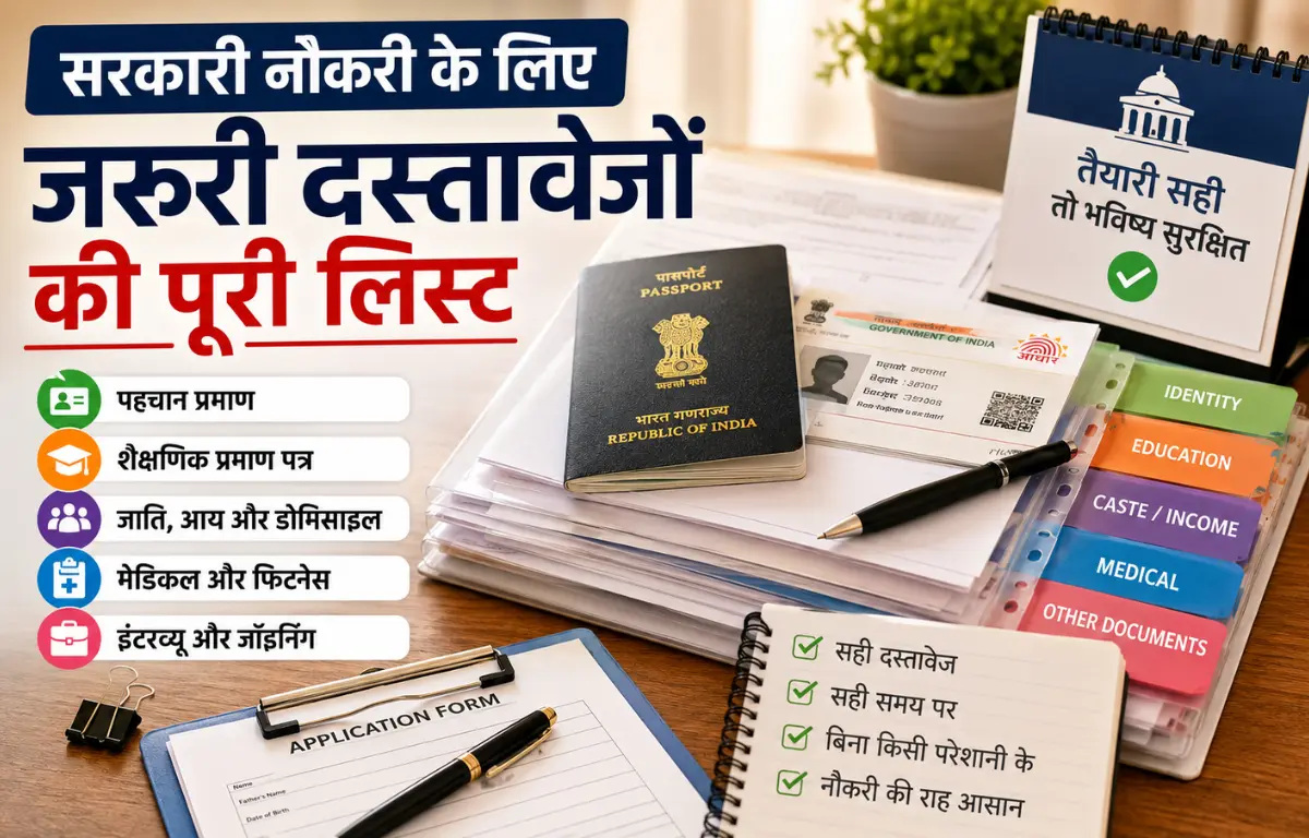 सरकारी नौकरी के लिए जरूरी दस्तावेज